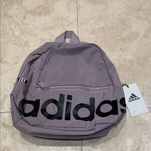 Adidas Lavender Linear Mini Backpack - Brand New with Tags